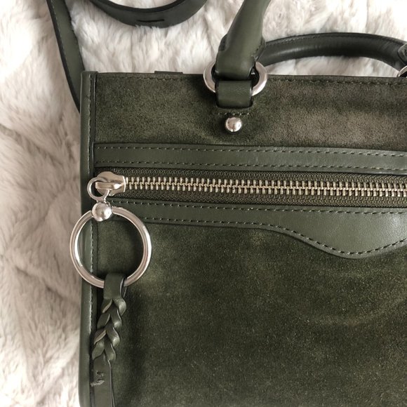 Rebecca Minkoff Olive Green Suede Leather Crossbody/Shoulder Handbag - Picture 4 of 12